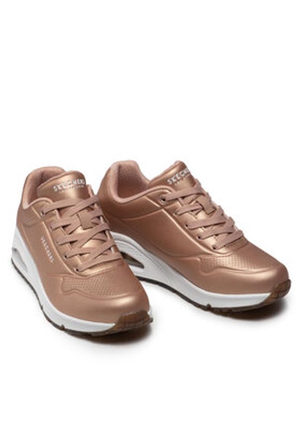 skechers - Skechers Sneakersy Rose Bold 73691/RSGD Różowy. Kolor: różowy. Materiał: skóra