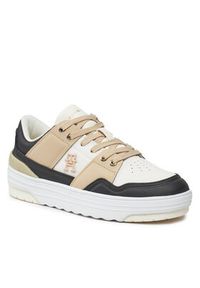 TOMMY HILFIGER - Tommy Hilfiger Sneakersy Th Basket Sneaker Lo FW0FW07756 Beżowy. Kolor: beżowy #5