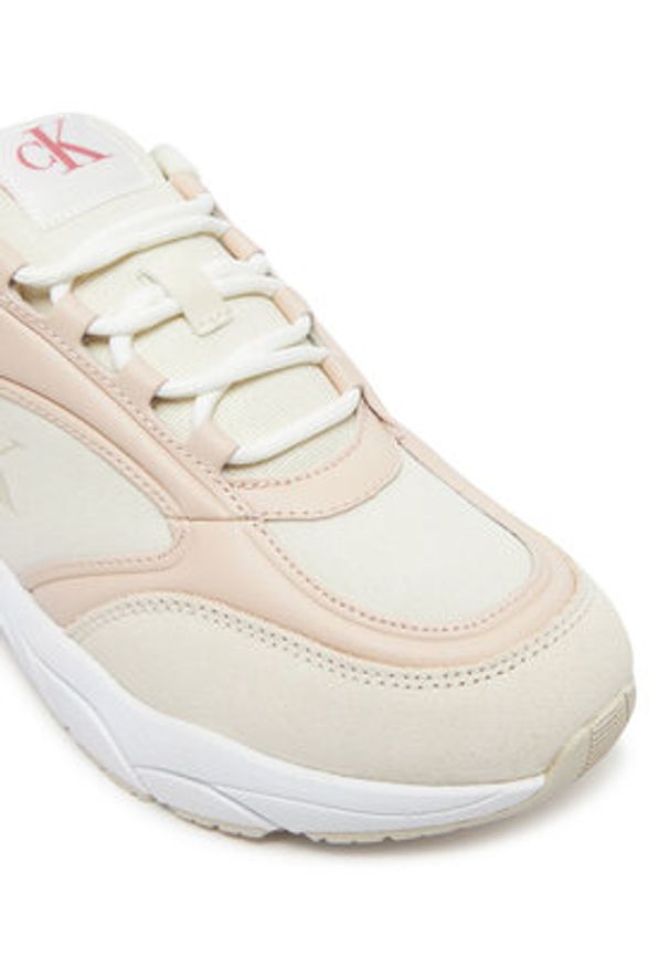 Calvin Klein Jeans Sneakersy Retro Tennis Mg Mix YW0YW01743 Écru. Materiał: materiał