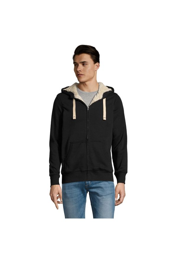 SOL'S - Kurtka Dla Dorosłych Unisex Sherpa Zapinana Na Zamek Błyskawiczny. Kolor: czarny. Sport: turystyka piesza