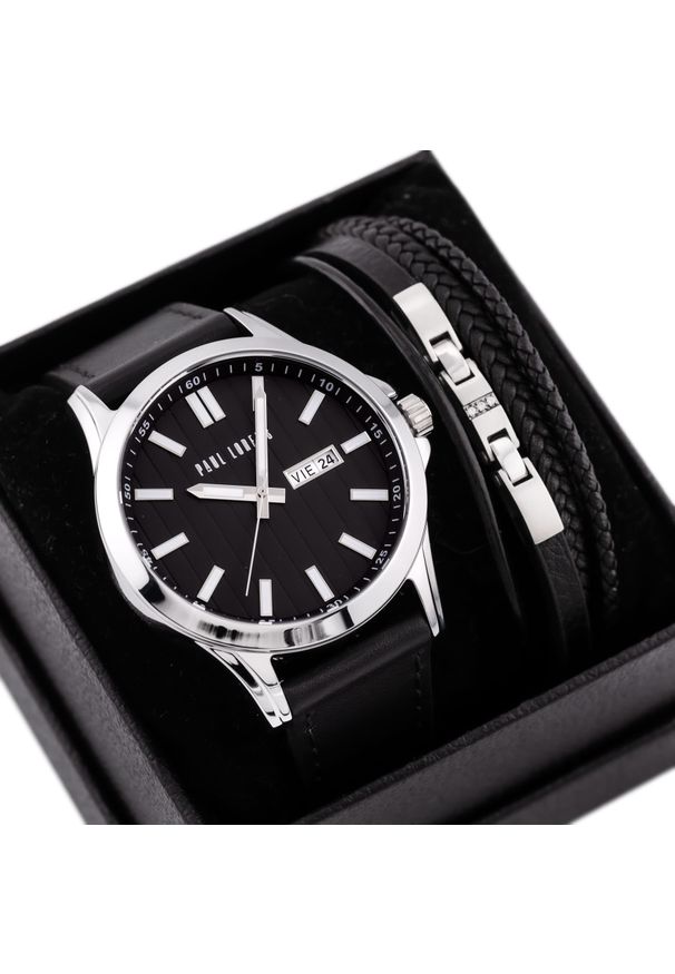 Paul Lorens - KOMPLET PREZENTOWY MĘSKI PAUL LORENS - Zegarek + Bransoletka (zg374f)