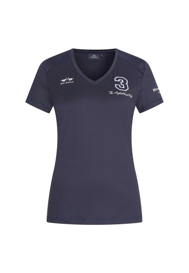 HV POLO - Koszulka damska HV Polo Favouritas Tech. Typ kołnierza: polo. Kolor: niebieski. Materiał: materiał