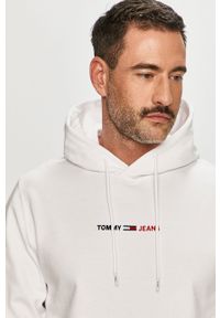 Tommy Jeans - Bluza. Okazja: na co dzień. Typ kołnierza: kaptur. Kolor: biały. Materiał: bawełna, poliester, dzianina. Wzór: aplikacja. Styl: casual #3