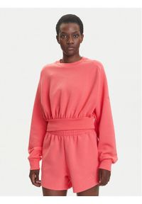 Adidas - adidas Bluza ALL SZN Soft Lux KD9772 Koralowy Loose Fit. Kolor: pomarańczowy. Materiał: syntetyk