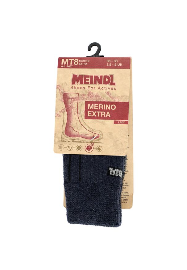 MEINDL - Skarpety trekkingowe damskie Meindl MT8 Lady Merino. Kolor: niebieski. Materiał: wełna. Sport: outdoor