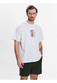 BDG Urban Outfitters T-Shirt BDG WHITE HOKUSAI PALM 76741438 Biały Relaxed Fit. Kolor: biały. Materiał: bawełna #1