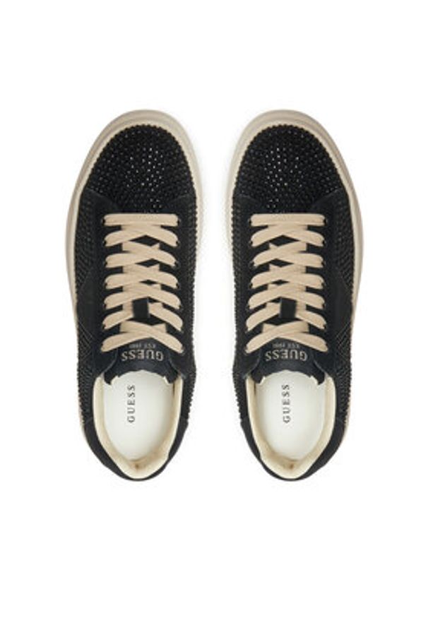 Guess Sneakersy FLPELB SUE12 Czarny. Kolor: czarny. Materiał: skóra