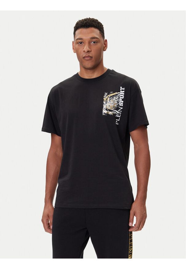 Plein Sport T-Shirt FAEC MTK8368 STE001N Czarny Loose Fit. Kolor: czarny. Materiał: bawełna. Styl: sportowy