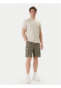 Calvin Klein Jeans Szorty materiałowe LV04RB618G Khaki Regular Fit. Kolor: brązowy. Materiał: bawełna #4