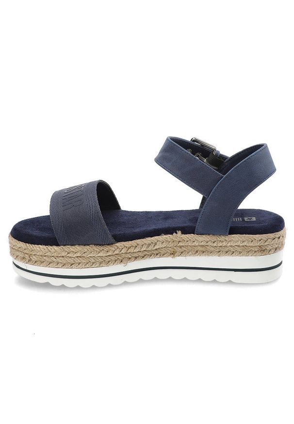 Big-Star - Granatowe Sandały Big Star Wygodne Buty Damskie. Okazja: na spacer, na co dzień. Zapięcie: pasek. Kolor: niebieski. Materiał: skóra ekologiczna, materiał. Szerokość cholewki: normalna. Wzór: paski. Sezon: lato. Styl: boho, casual, sportowy