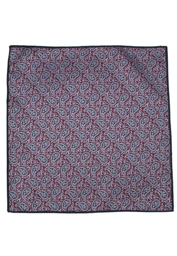 Męska, Elegancka Poszetka - Alties - Ciemna Czerwień ze Wzorem Paisley. Kolor: czerwony. Materiał: poliester. Wzór: paisley