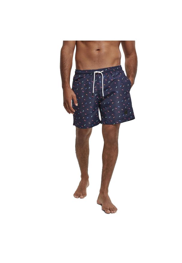 Urban Classics - Szorty Kąpielowe Męskie Okulary Przeciwsłoneczne. Kolor: niebieski. Styl: sportowy