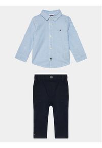 TOMMY HILFIGER - Tommy Hilfiger Komplet koszula i spodnie materiałowe Baby Ithaca Shirt Set Giftbox KN0KN01784 Niebieski Regular Fit. Kolor: niebieski. Materiał: bawełna #1