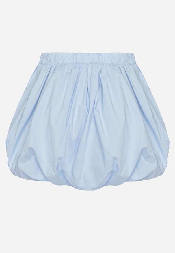 Born2be - Niebieska Spódnica Bombka z Gumką w Talii Alivmira. Okazja: na co dzień. Kolor: niebieski. Wzór: gładki. Sezon: wiosna. Styl: casual