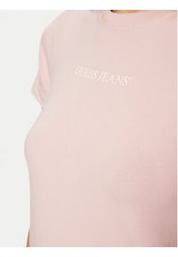Guess Jeans T-Shirt W4YI01 J1314 Różowy Regular Fit. Kolor: różowy. Materiał: bawełna