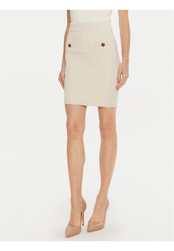 Marciano Guess Spódnica ołówkowa Hermione 4BGD01 5661Z Beżowy Slim Fit. Kolor: beżowy. Materiał: syntetyk