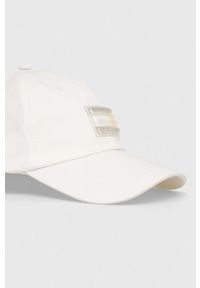 Tommy Jeans czapka z daszkiem bawełniana kolor biały wzorzysta. Kolor: biały. Materiał: bawełna #2