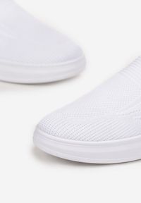 Born2be - Białe Buty Sportowe Danla. Zapięcie: bez zapięcia. Kolor: biały. Materiał: materiał. Szerokość cholewki: normalna. Wzór: aplikacja #4