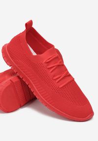 Born2be - Czerwone Buty Sportowe Castanthei. Zapięcie: bez zapięcia. Kolor: czerwony. Materiał: materiał. Szerokość cholewki: normalna. Wzór: aplikacja