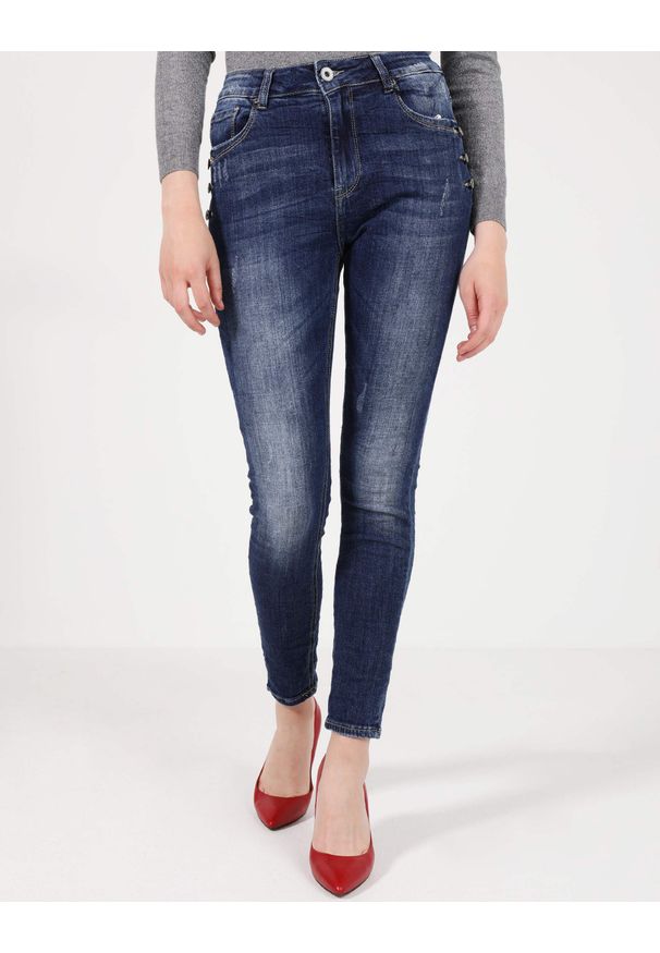 Unisono - SPODNIE - JEANSY 42-1229 JEAN J20. Materiał: jeans