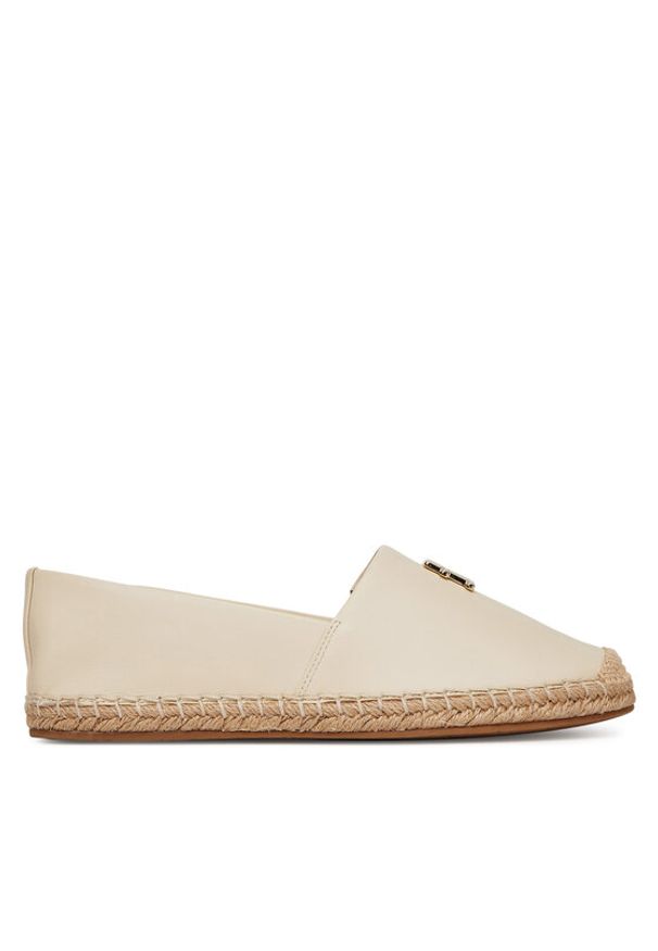 TOMMY HILFIGER - Tommy Hilfiger Espadryle Th Logo Leather Espadrille FW0FW08540 Beżowy. Kolor: beżowy. Materiał: skóra