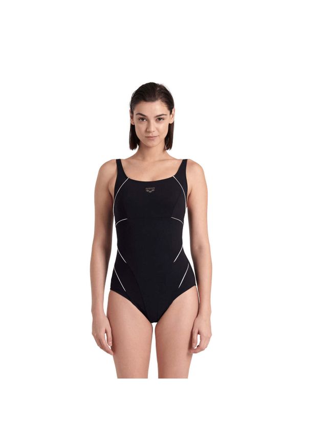 Damski kostium kąpielowy 1-częściowy Arena Jewel R. Kolor: czarny, wielokolorowy, biały. Materiał: nylon, materiał