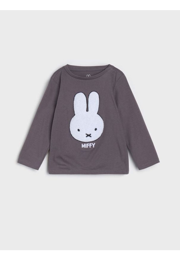 Sinsay - Koszulka z długimi rękawami Miffy - szary. Kolor: szary. Długość rękawa: długi rękaw. Długość: długie