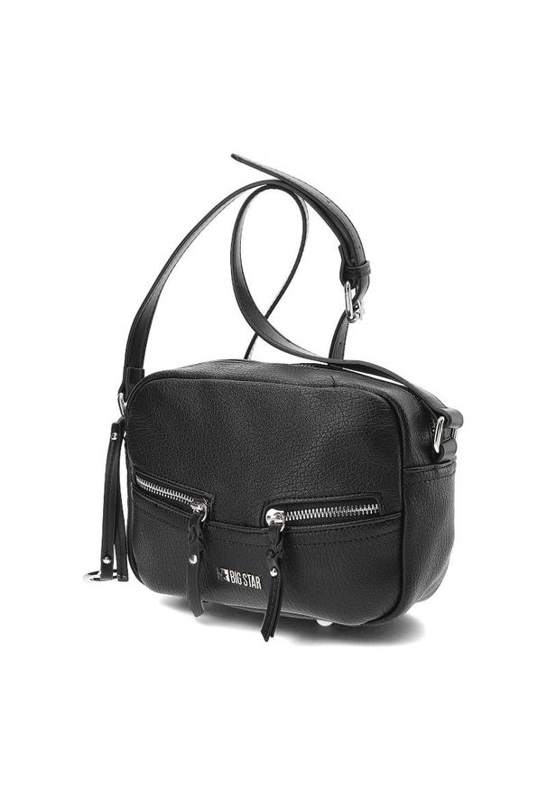 Big Star Accessories - Czarna Torba Damska Big Star Modna Torebka. Kolor: czarny. Materiał: skórzane. Styl: klasyczny, elegancki, casual. Rodzaj torebki: na ramię