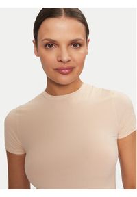 Dorina T-Shirt Noa FXTO0015MI116 Beżowy Slim Fit. Kolor: beżowy. Materiał: syntetyk