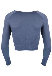 BESHAPED - Longsleeve fitness damski Beshaped Femme Force bezszwowy. Kolor: niebieski. Materiał: nylon. Długość rękawa: długi rękaw. Sport: fitness