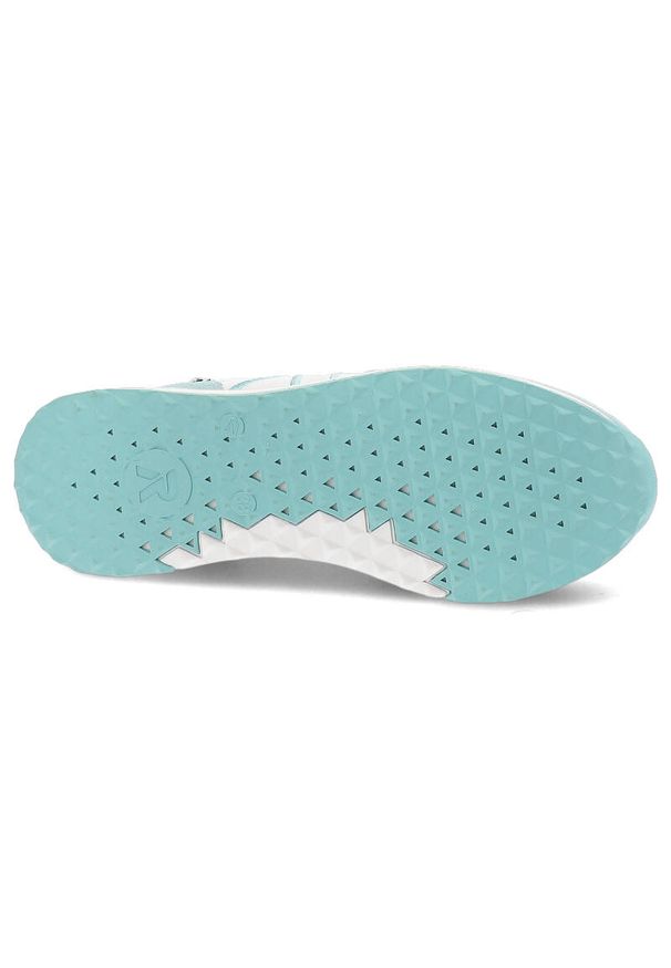 Niebieskie Sneakersy Rieker Modne Obuwie Damskie. Okazja: na co dzień. Kolor: biały, niebieski. Materiał: materiał