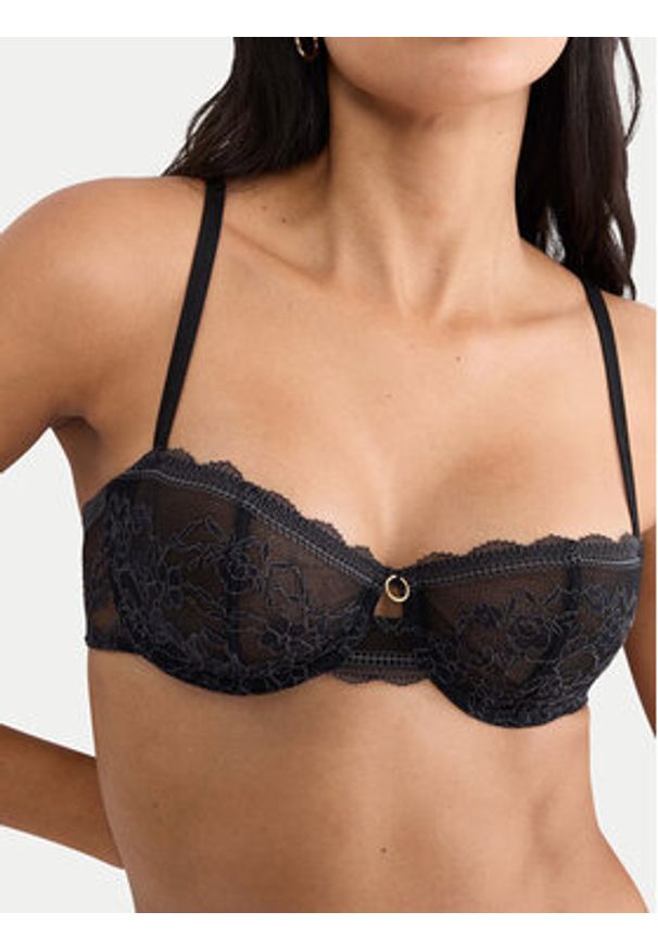 Triumph Biustonosz balkonetka Comfort Allure 10226412 Czarny. Kolor: czarny. Materiał: syntetyk