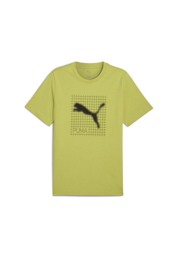 Puma - Męska koszulka z grafiką PUMATECH PUMA Sea Kelp Green. Kolor: zielony. Materiał: guma. Wzór: nadruk, kolorowy