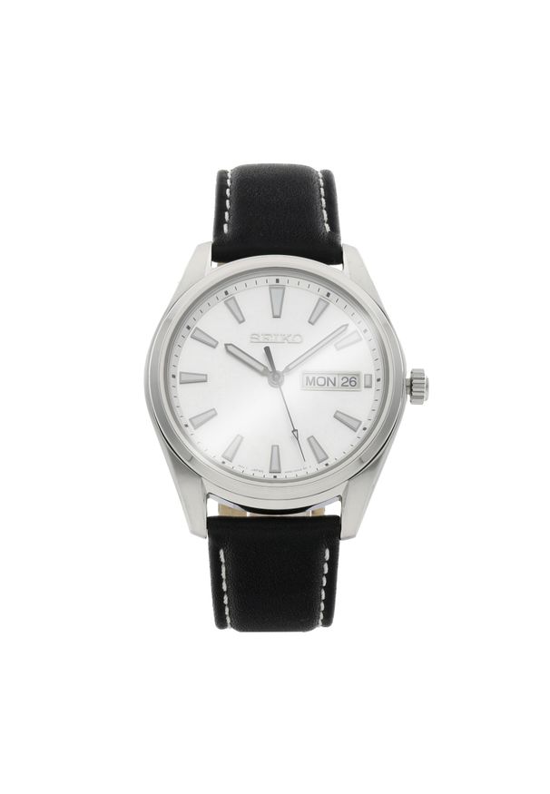 Zegarek Seiko Classic Quartz SUR447P1 Silver/Black. Kolor: czarny