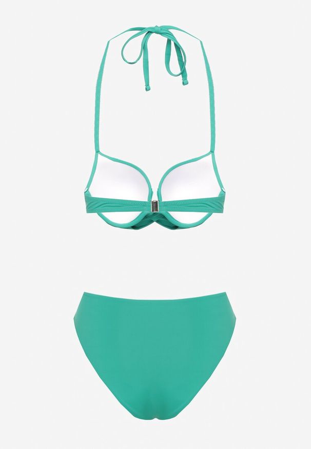 Born2be - Zielone Bikini Wiązany Biustonosz i Majtki Typu Figi Vanissa. Kolor: zielony