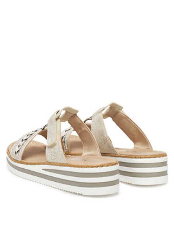 Rieker Klapki V02M6-60 Srebrny. Kolor: srebrny. Materiał: syntetyk