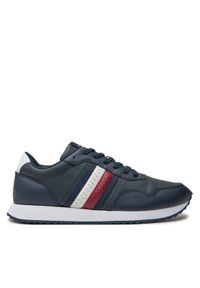 TOMMY HILFIGER - Tommy Hilfiger Sneakersy Runner Evo Lth Mix Ess FM0FM05121 Granatowy. Kolor: niebieski. Materiał: materiał #1