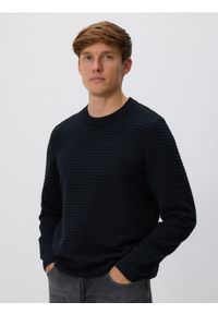 Reserved - Sweter z wiskozą - czarny. Kolor: czarny. Materiał: wiskoza #1