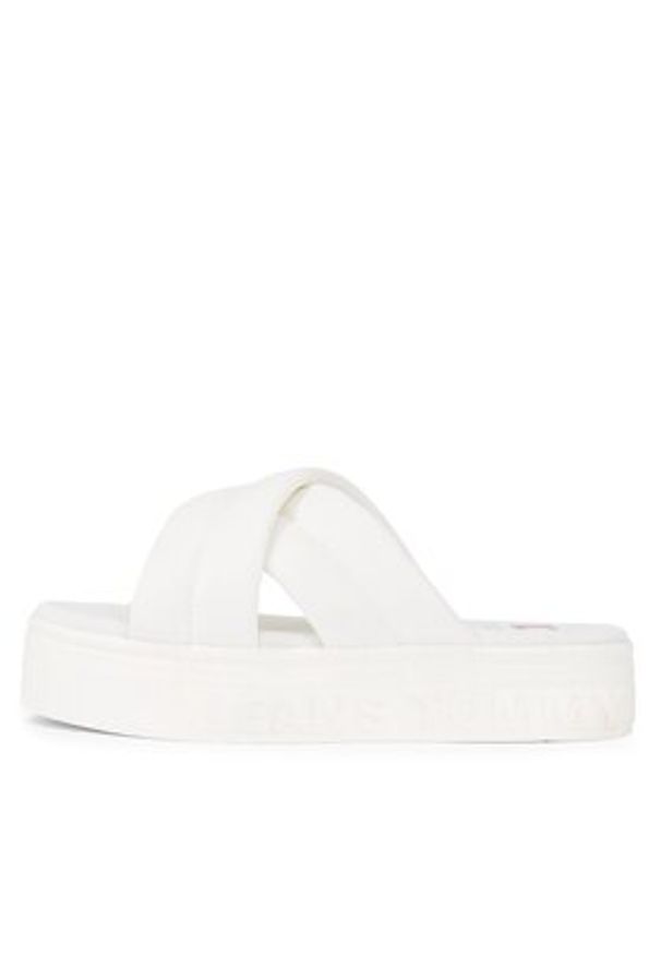 Tommy Jeans Klapki Tjw Lettering Flatform Sandal EN0EN02465 Écru. Materiał: materiał