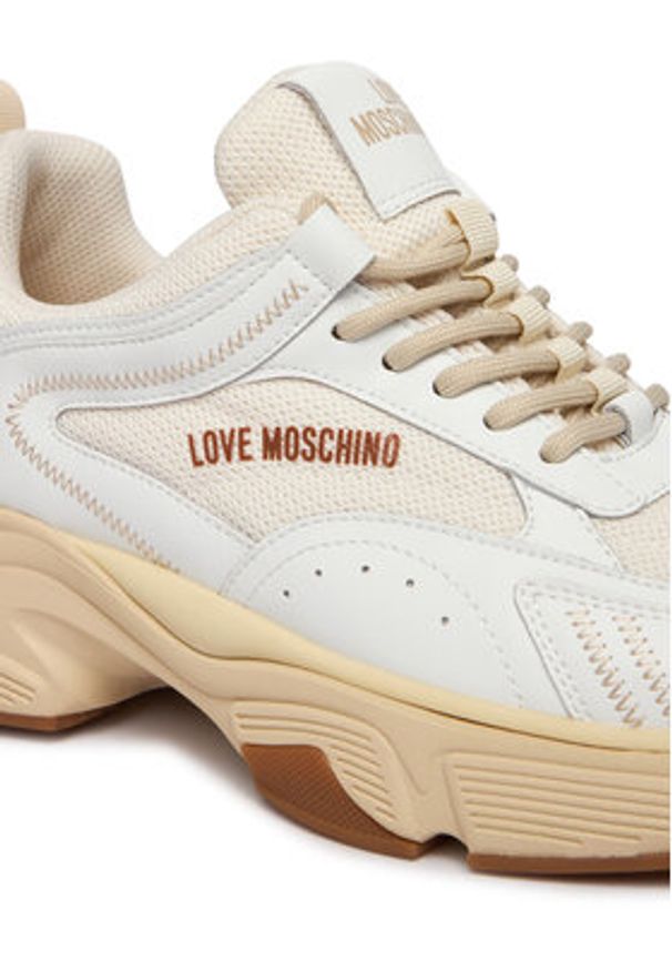 Love Moschino - LOVE MOSCHINO Sneakersy JA15426G1OIQ411A Biały. Kolor: biały. Materiał: skóra