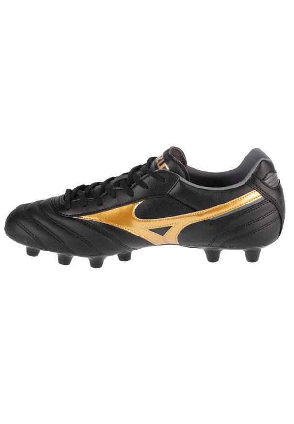 Buty piłkarskie męskie Mizuno Morelia Ii Pro. Zapięcie: sznurówki. Kolor: żółty, wielokolorowy, czarny. Materiał: guma, skóra, tkanina, materiał, syntetyk. Szerokość cholewki: normalna. Sport: piłka nożna