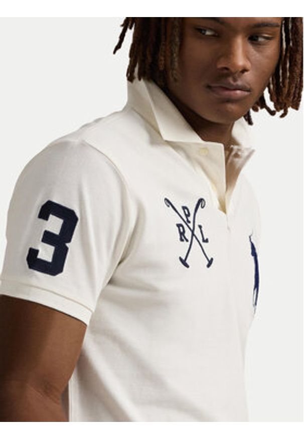 Polo Ralph Lauren Polo 710978082002 Biały Custom Slim Fit. Typ kołnierza: polo. Kolor: biały. Materiał: bawełna