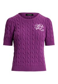 Lauren Ralph Lauren - LAUREN RALPH LAUREN Sweter 200976989002 Fioletowy Slim Fit. Kolor: fioletowy. Materiał: bawełna #5