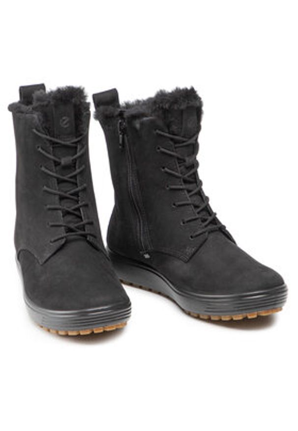 ecco - ECCO Botki Soft 7 Tred W 45042302001 Czarny. Kolor: czarny. Materiał: skóra, zamsz