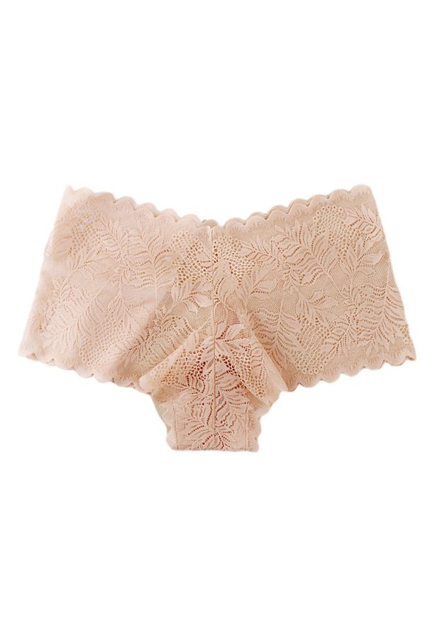 Intica - Szorty z koronki z elastycznym pasem na co dzień i specjalne okazje Kaye. Kolor: beżowy. Materiał: koronka. Wzór: koronka