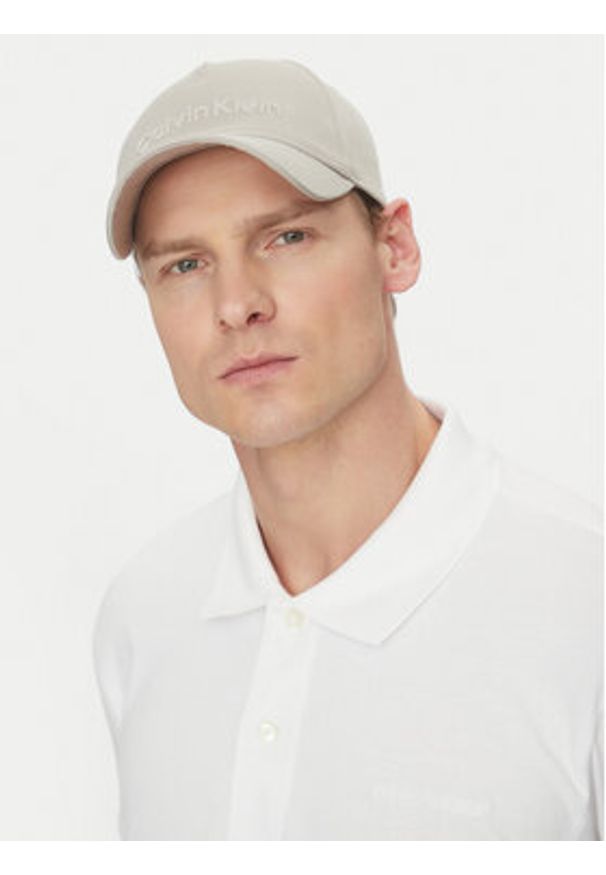 Calvin Klein Czapka z daszkiem K50K511987 Beżowy. Kolor: beżowy. Materiał: bawełna