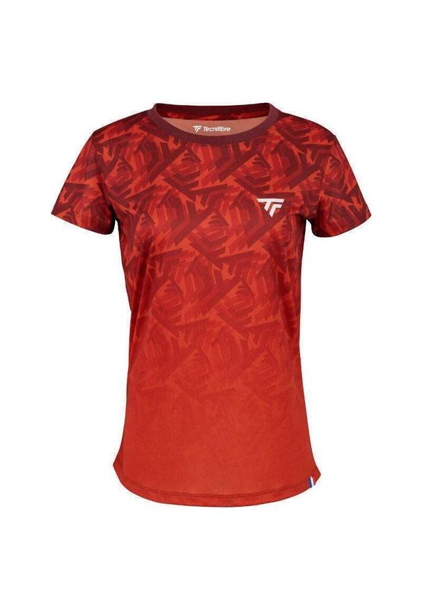 TECNIFIBRE - Koszulka T-Shirt tenisowa damska Tecnifibre X-Loop Tee. Kolor: czerwony, wielokolorowy, pomarańczowy. Sport: tenis