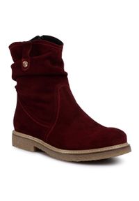 Botki Baldaccini 1518000 Bordo Welur. Kolor: czerwony. Materiał: welur, skóra #1