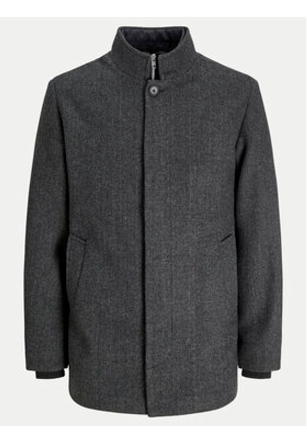 Jack & Jones - Jack&Jones Płaszcz wełniany Harrison 12258674 Szary Regular Fit. Kolor: szary. Materiał: wełna, syntetyk