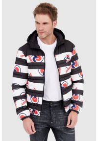 Invicta - INVICTA Puchowa kurtka męska w pasy i logo, Rozmiar XL. Kolor: wielokolorowy. Materiał: puch #1